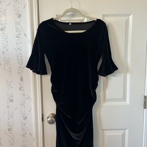 Maternity Black Velvet Dress Small